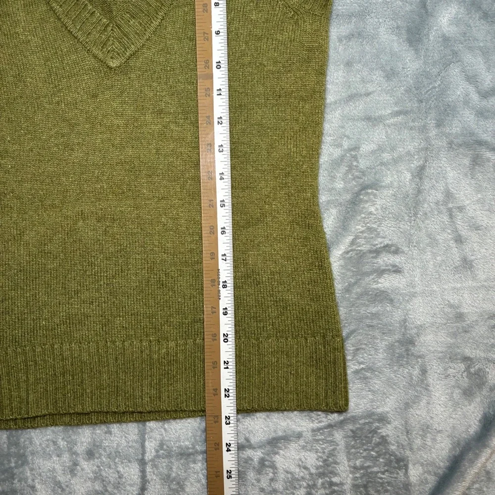 Y2K Juicy Couture Cashmere Wool Blend V Neck Sweater Vest Olive Green‎ Women's S